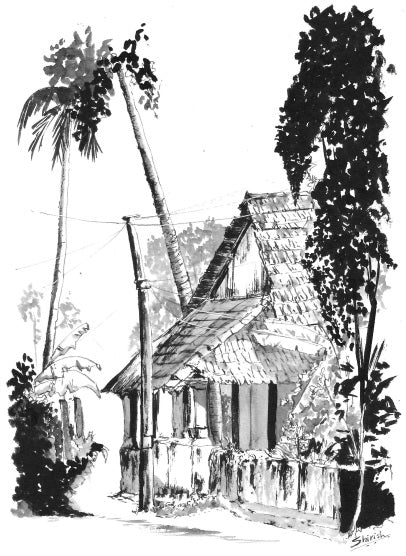 Esquisses au stylo, à l'encre et à l'aquarelle