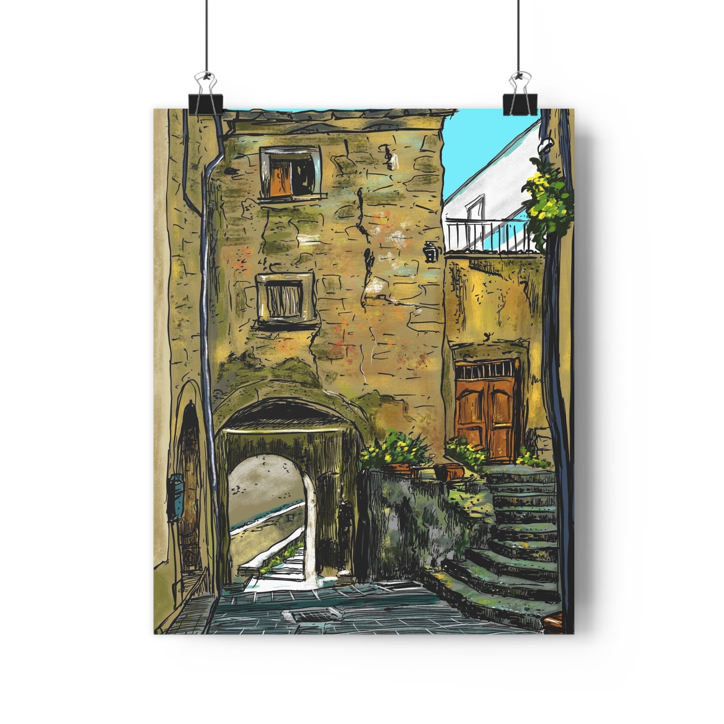 A Street in Bomba, Italy - Premium Poster