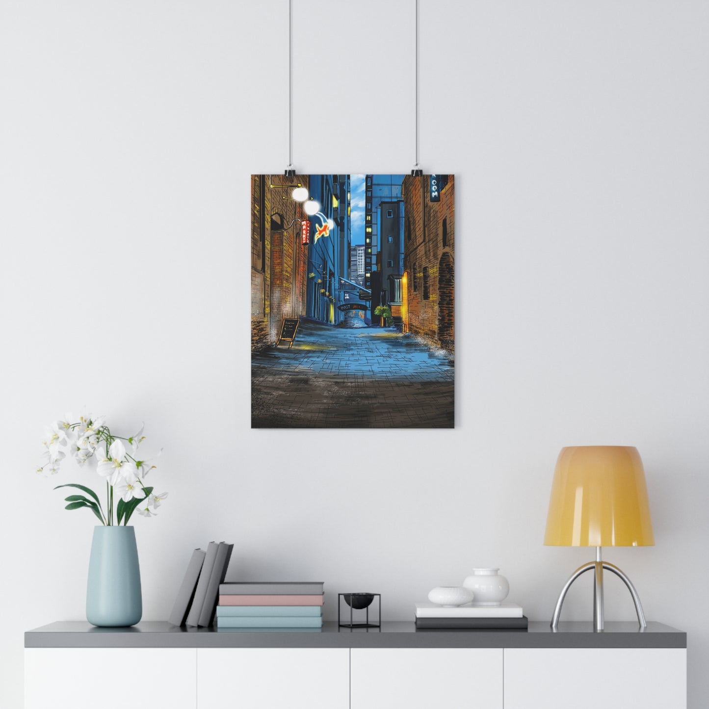 A Quiet Lane in a Busy City - Premium Poster