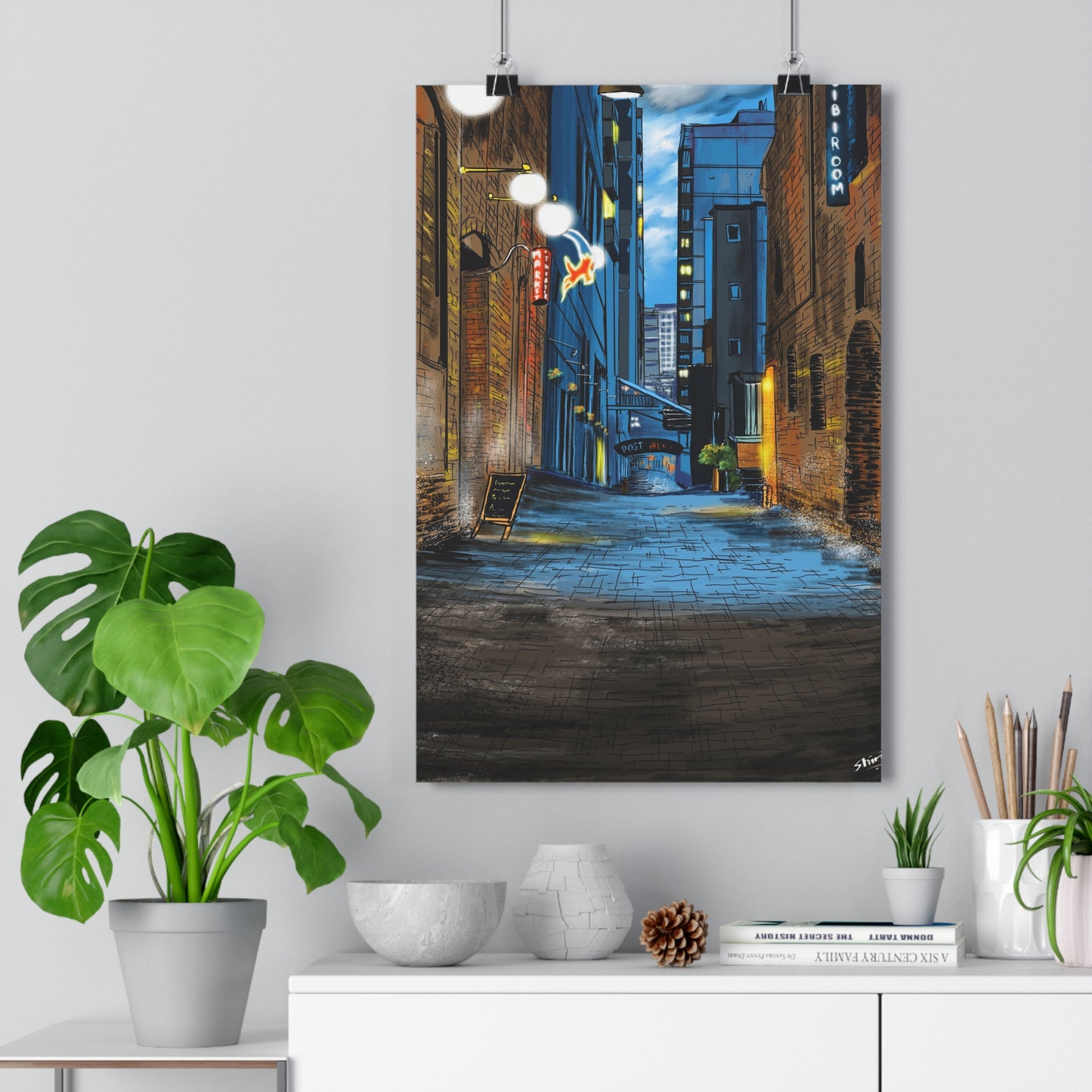 A Quiet Lane in a Busy City - Premium Poster