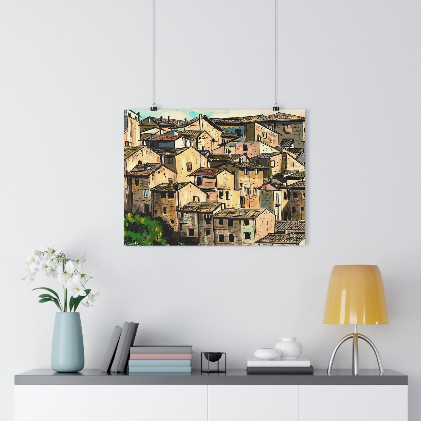 A Majestic View of Scanno, Italy - Premium Poster