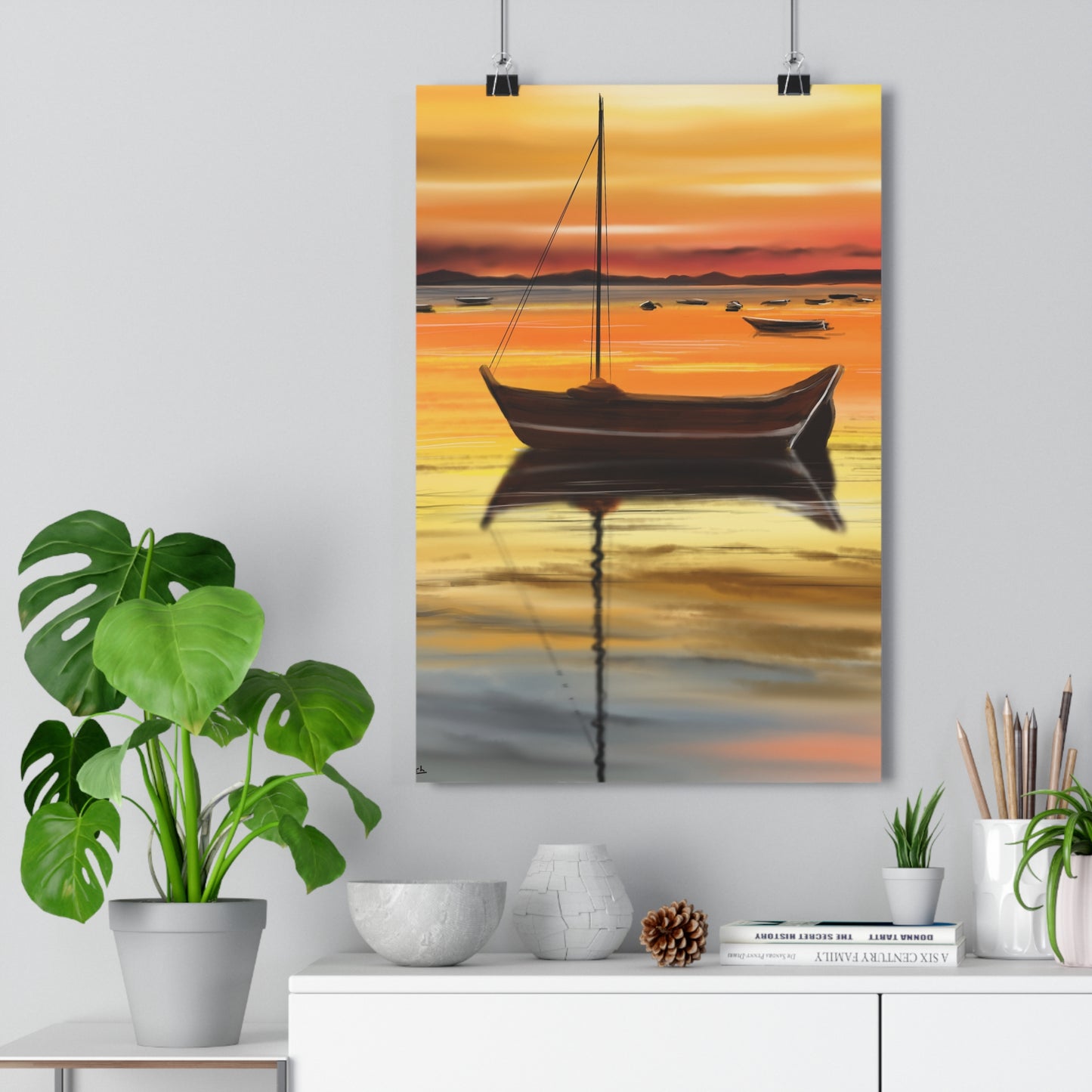 A Serene Sunset - Premium Poster