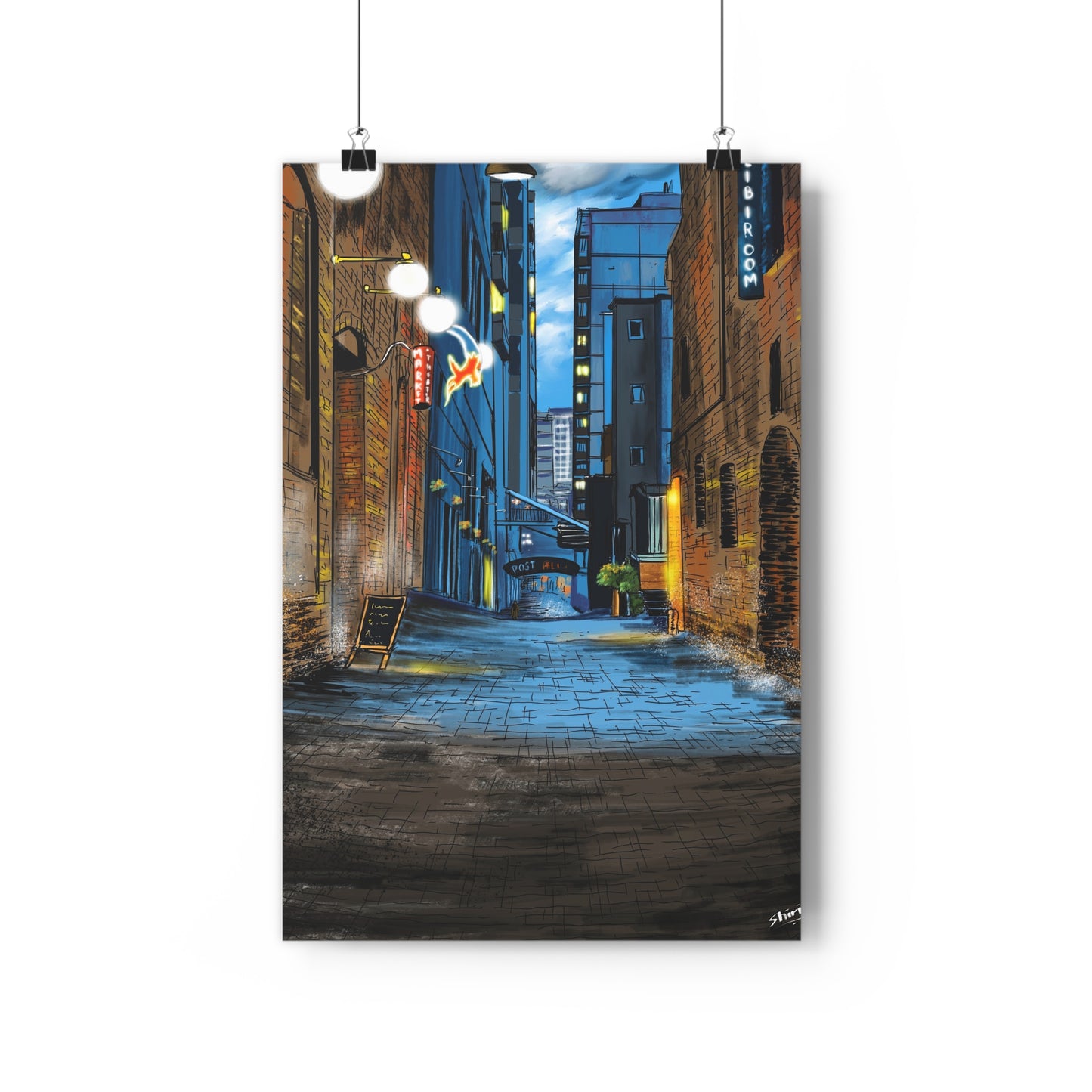 A Quiet Lane in a Busy City - Premium Poster