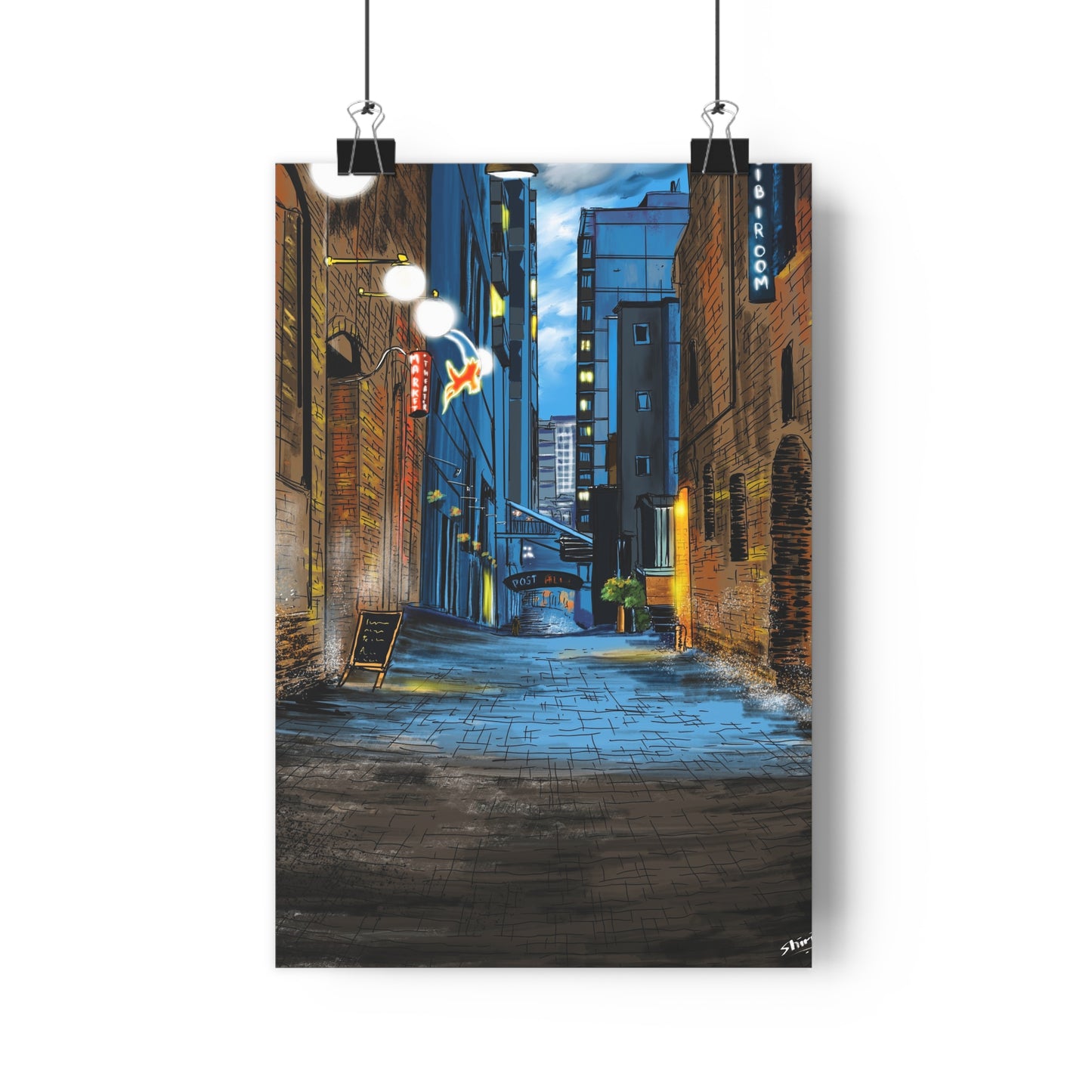 A Quiet Lane in a Busy City - Premium Poster