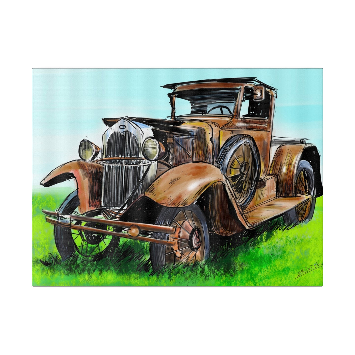 The Old Rusty Car - Canvas Print