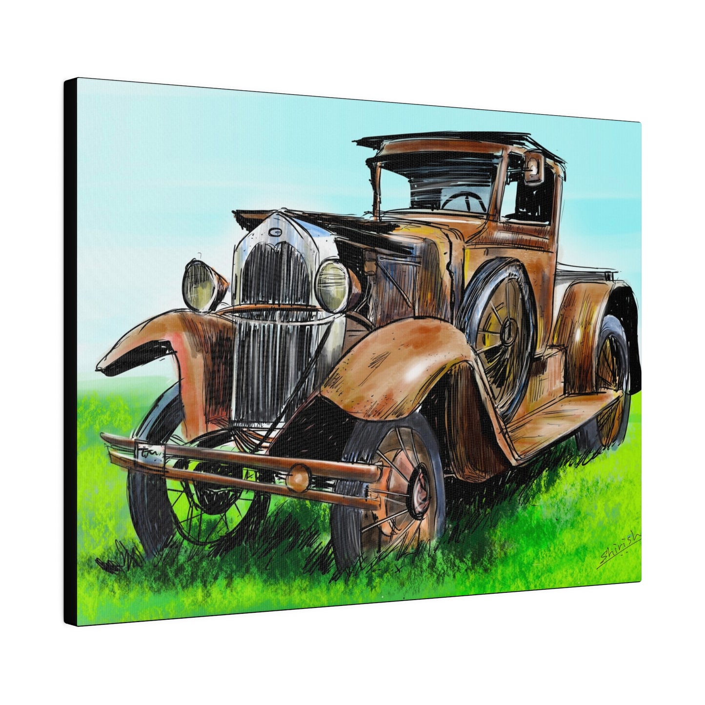 The Old Rusty Car - Canvas Print