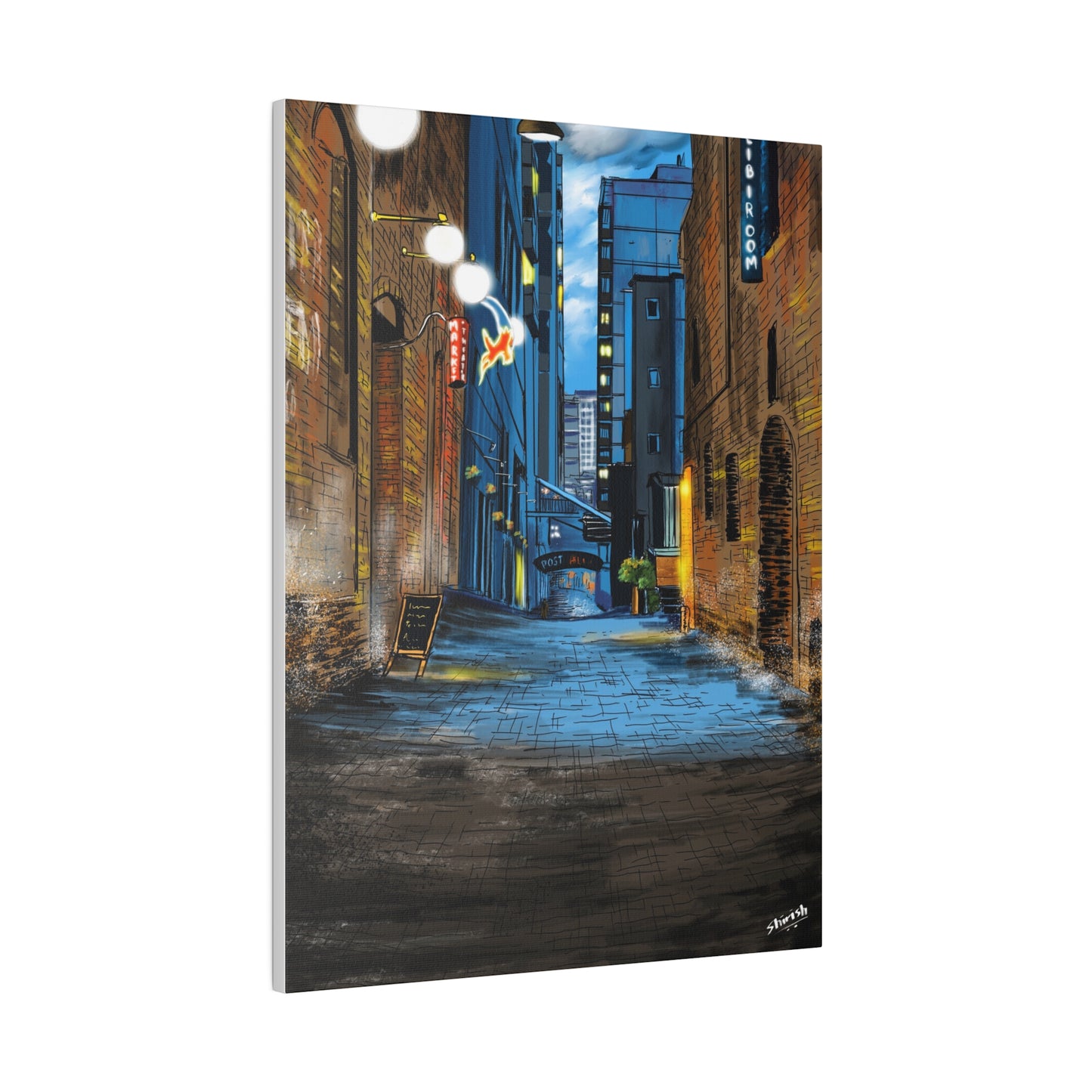 A Quiet Lane in a Busy City - Canvas Print