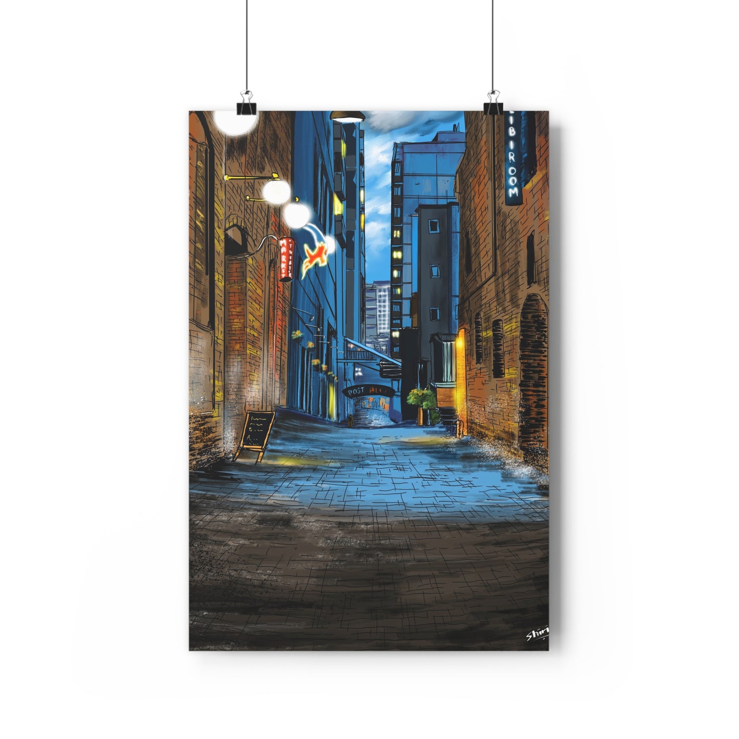 A Quiet Lane in a Busy City - Premium Poster