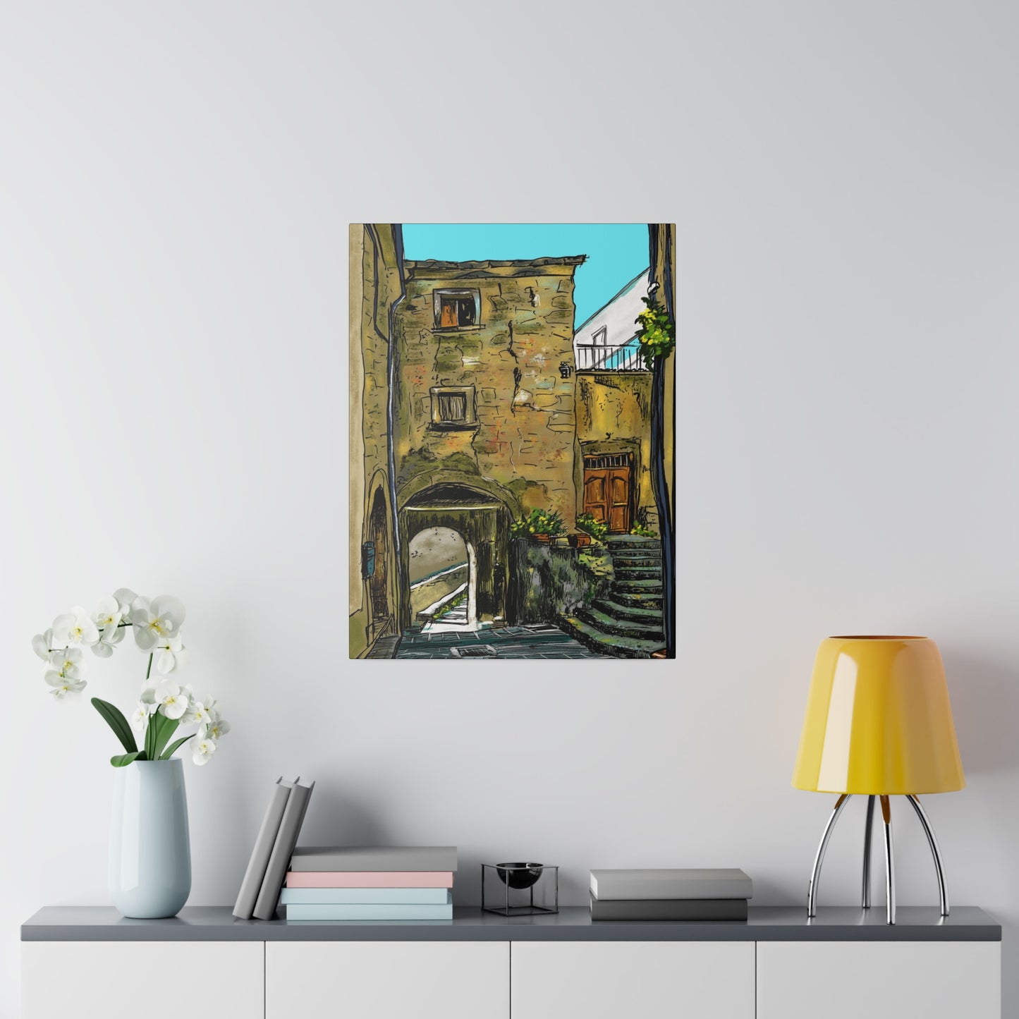 A Street in Bomba, Italy - Canvas Print