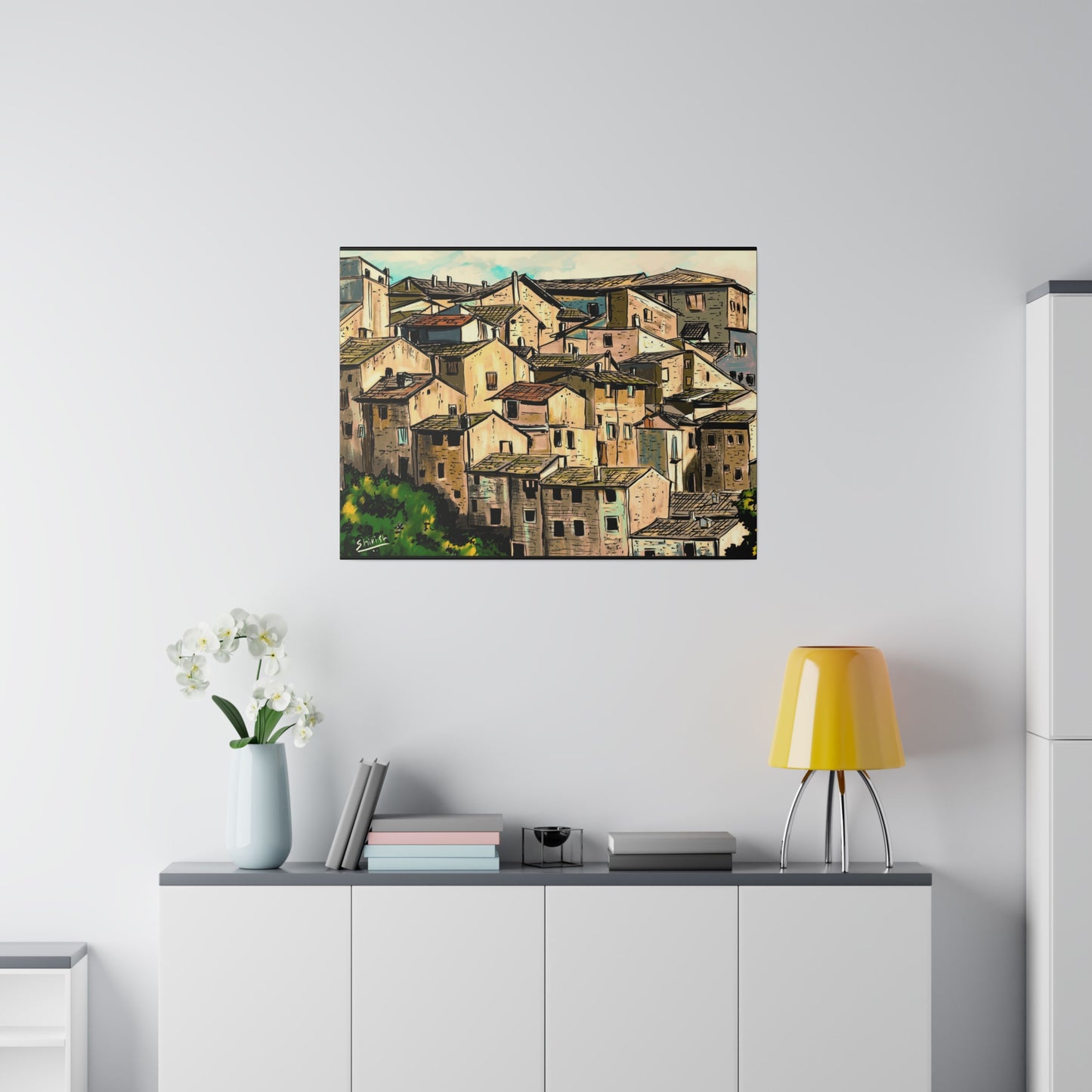 A Majestic View of Scanno, Italy - Canvas Print