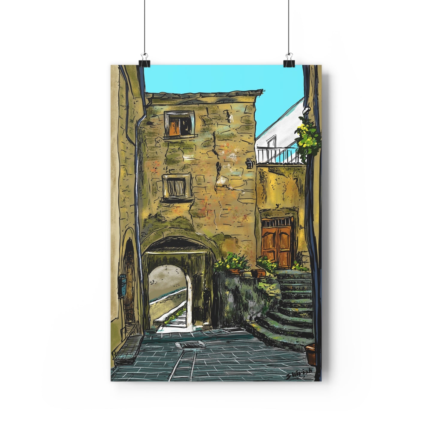 A Street in Bomba, Italy - Premium Poster