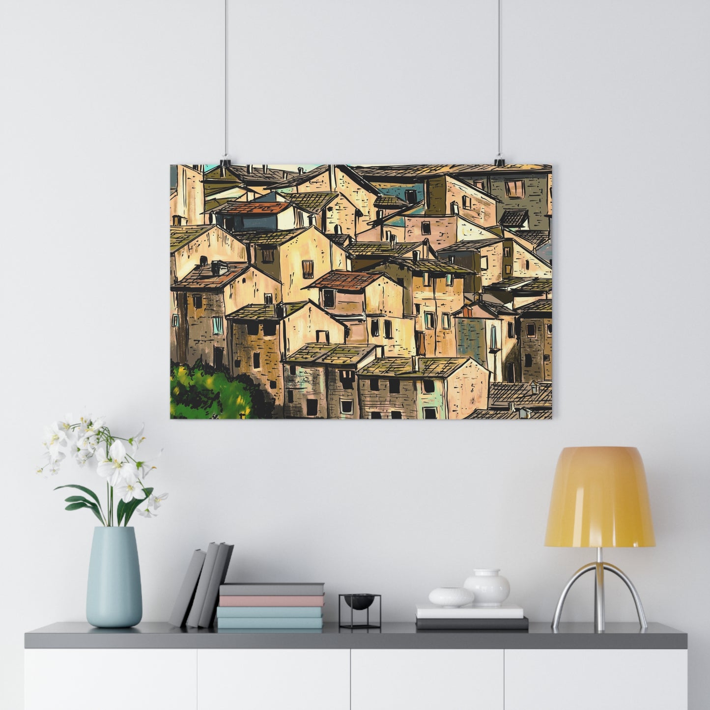 A Majestic View of Scanno, Italy - Premium Poster