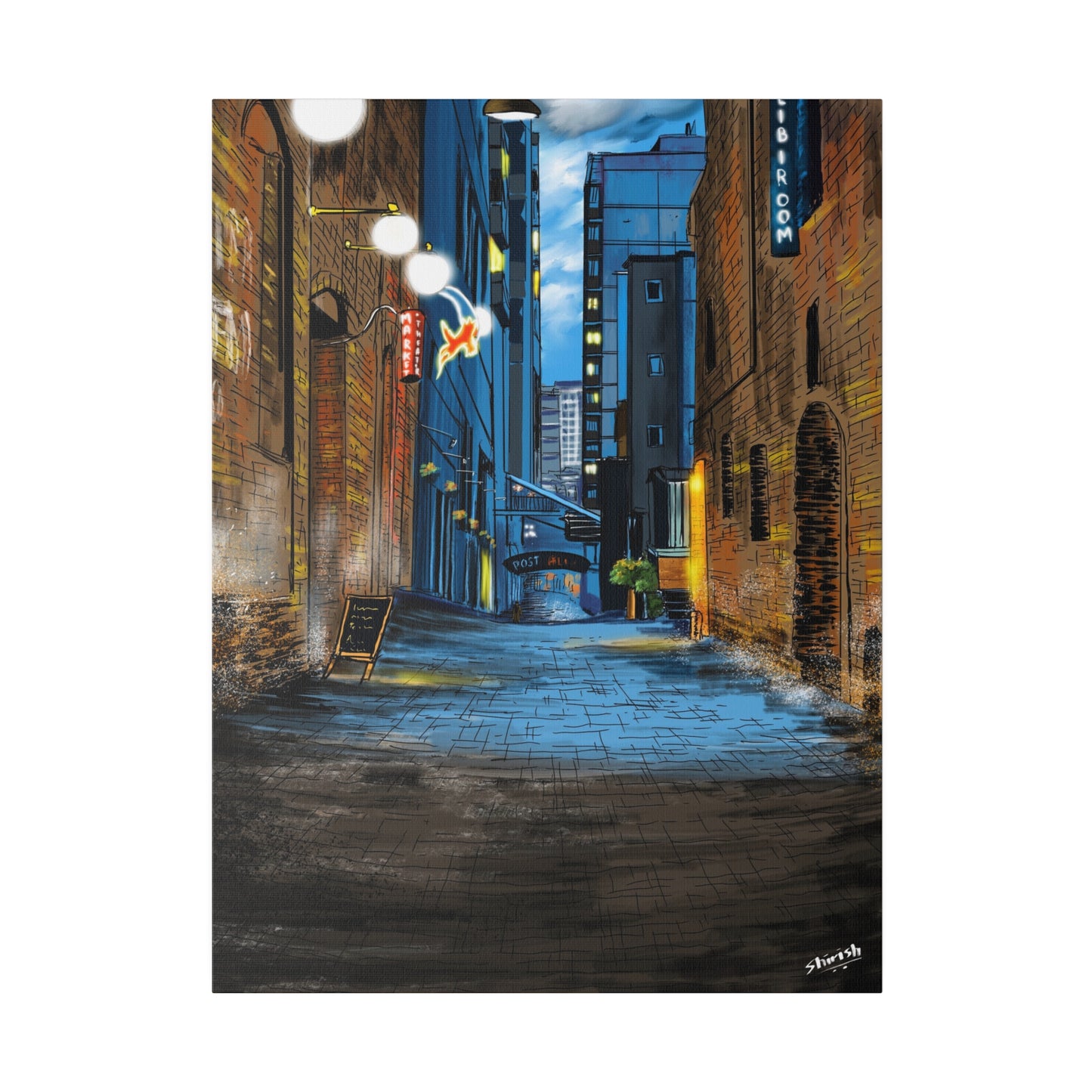 A Quiet Lane in a Busy City - Canvas Print