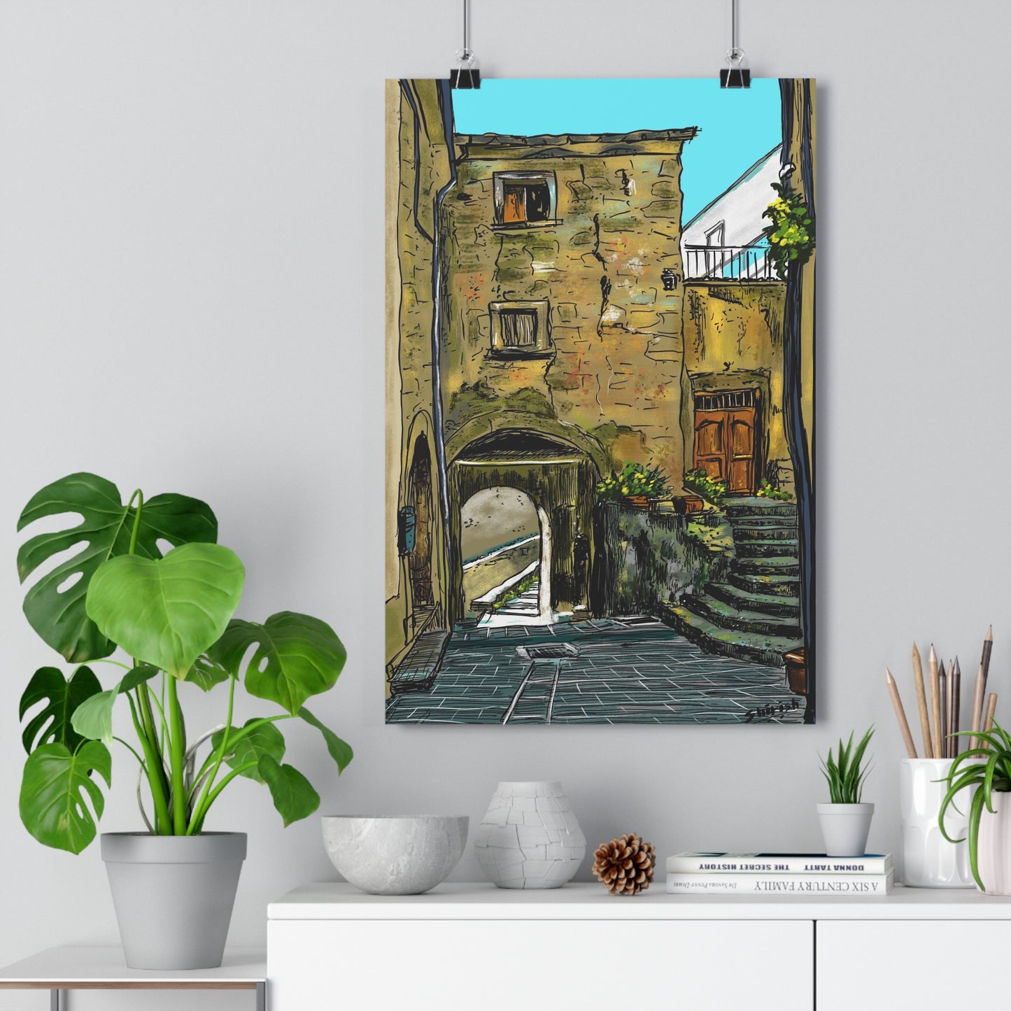 A Street in Bomba, Italy - Premium Poster