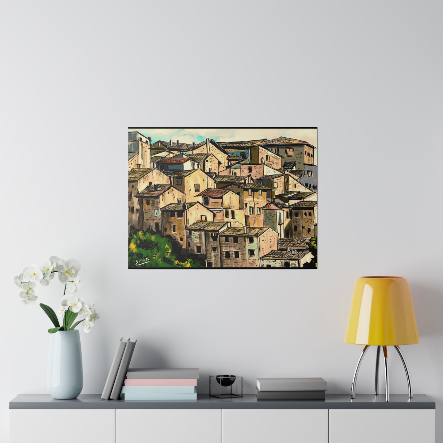 A Majestic View of Scanno, Italy - Canvas Print