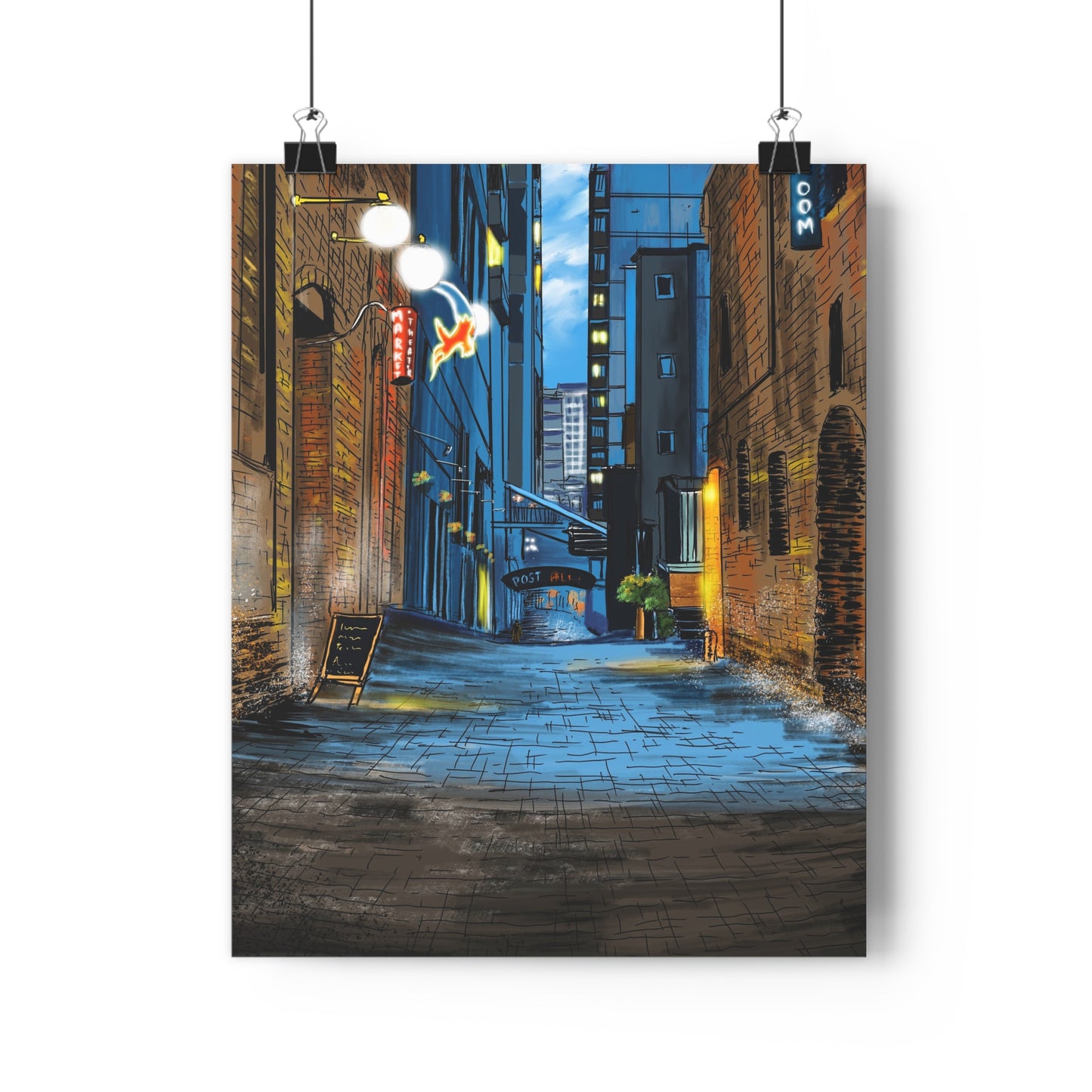 A Quiet Lane in a Busy City - Premium Poster