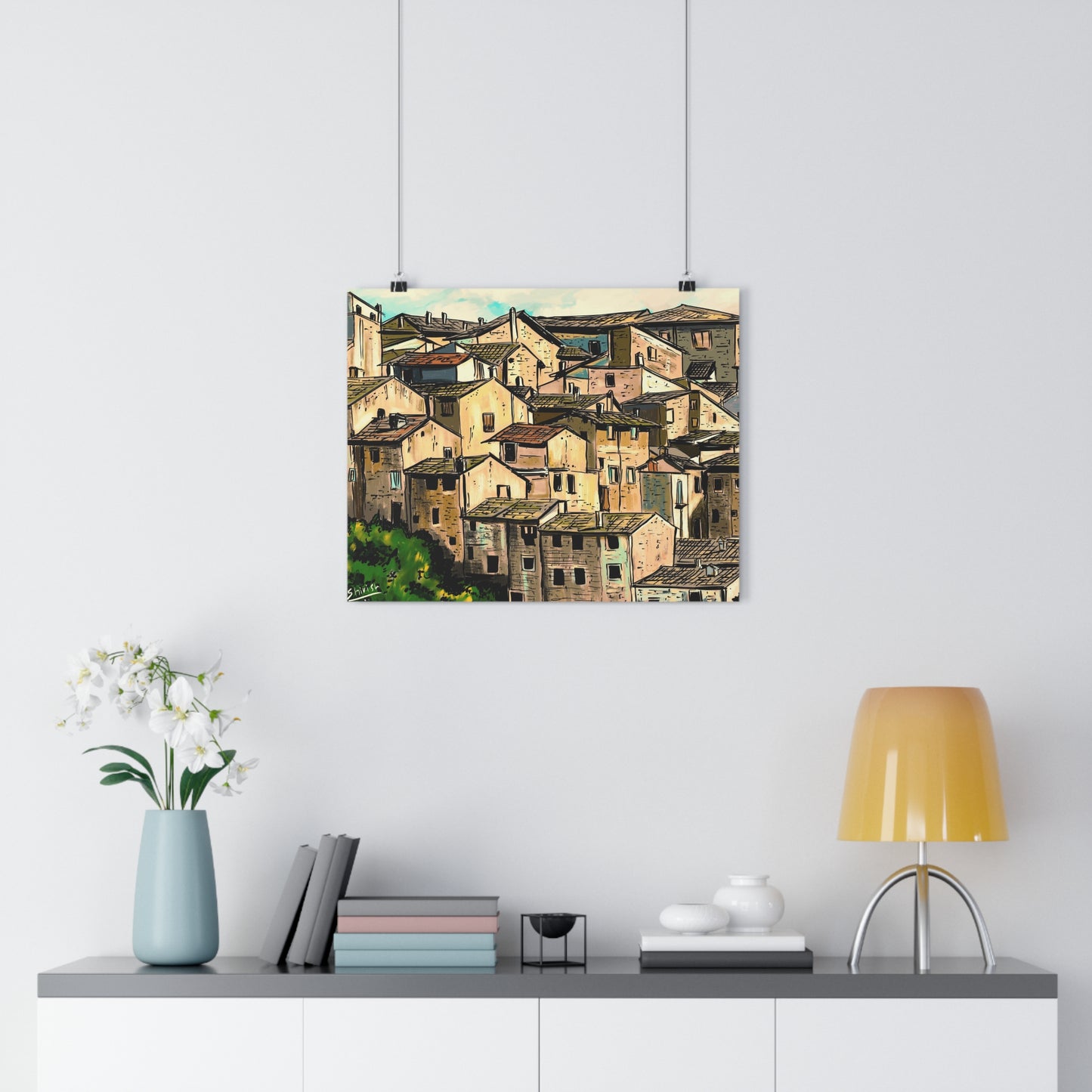 A Majestic View of Scanno, Italy - Premium Poster