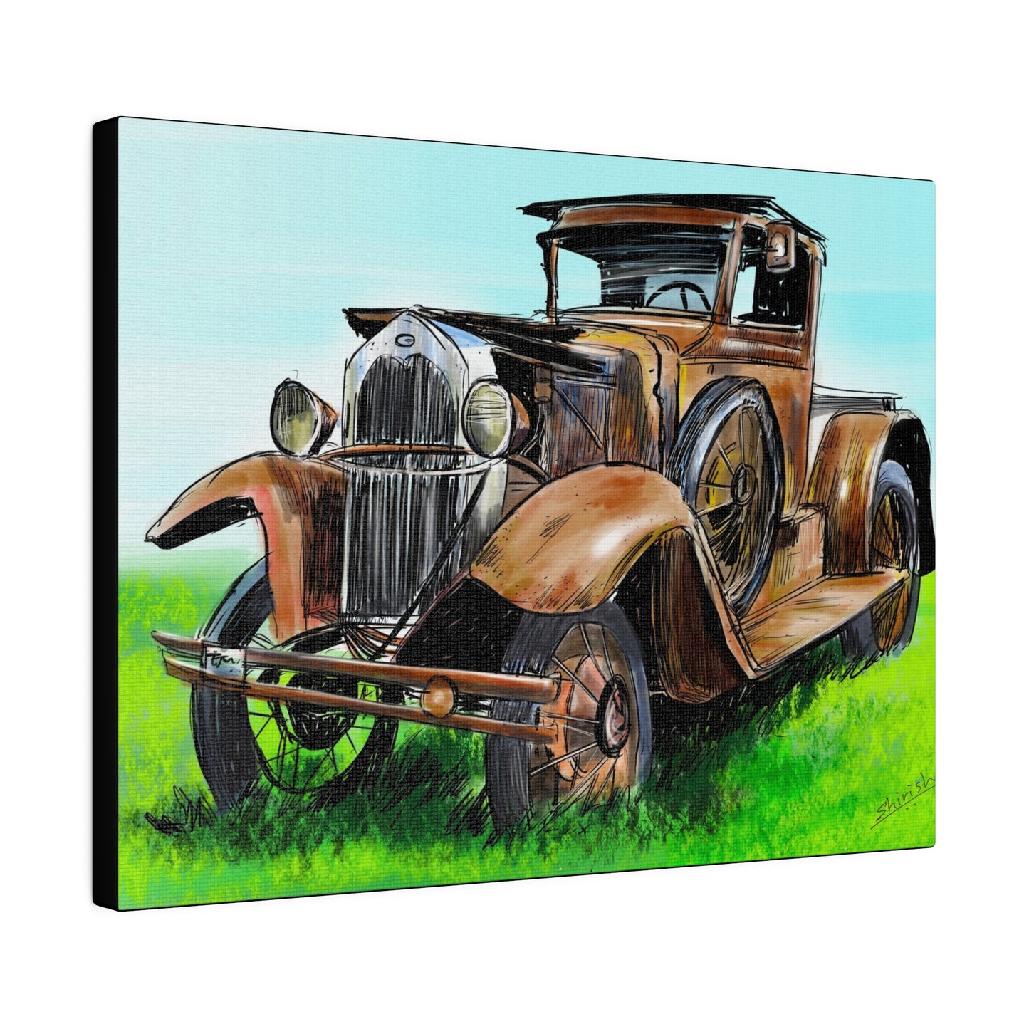 The Old Rusty Car - Canvas Print