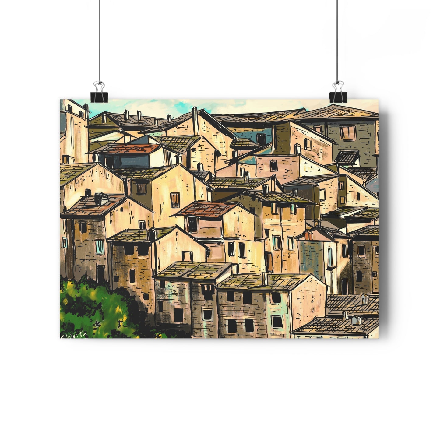 A Majestic View of Scanno, Italy - Premium Poster