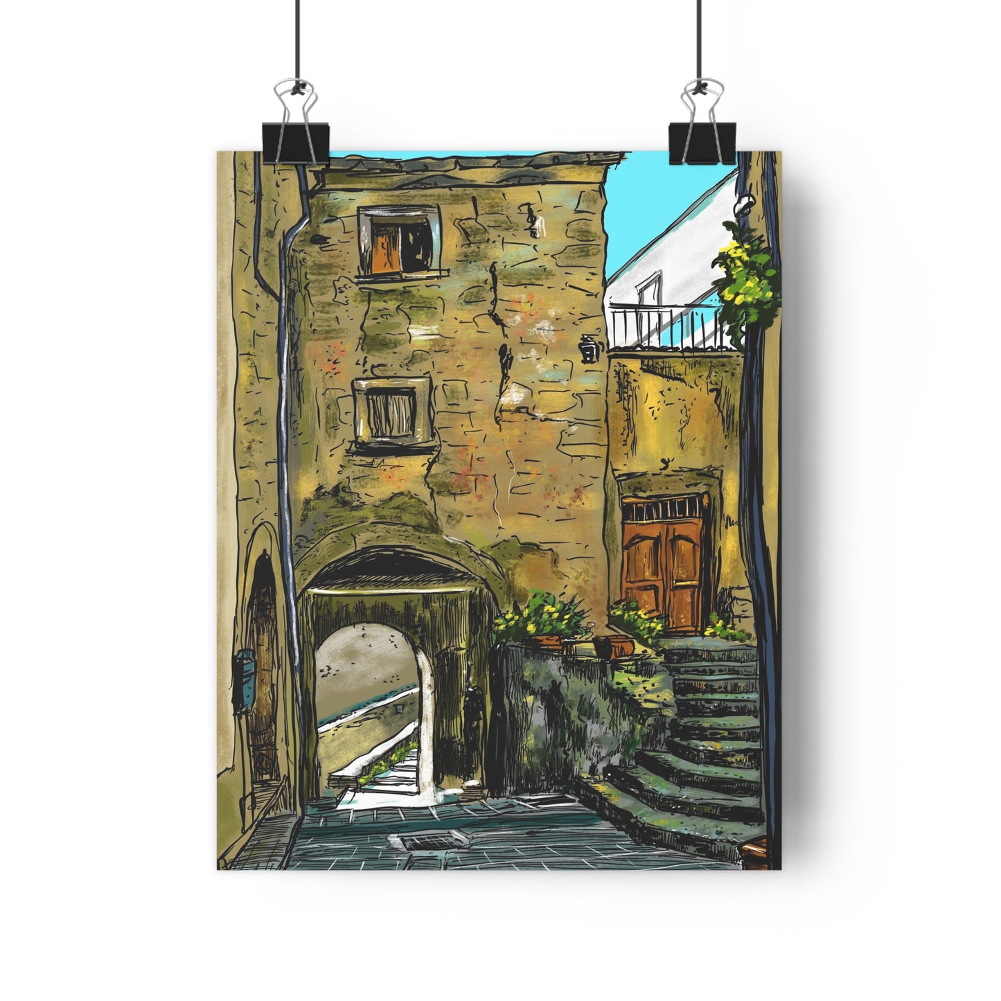A Street in Bomba, Italy - Premium Poster