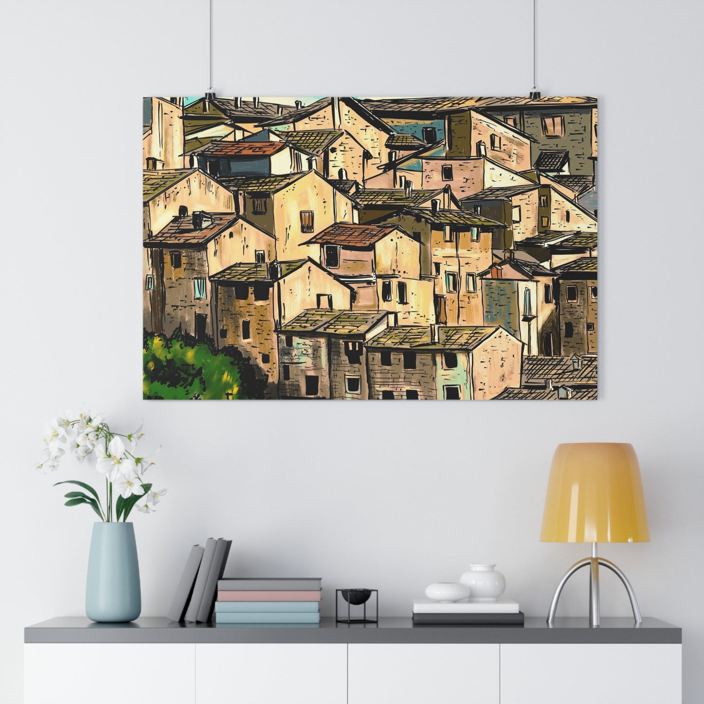 A Majestic View of Scanno, Italy - Premium Poster