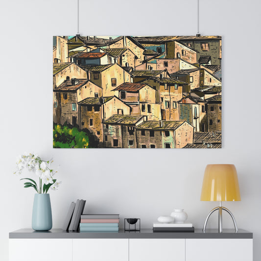 A Majestic View of Scanno, Italy - Premium Poster