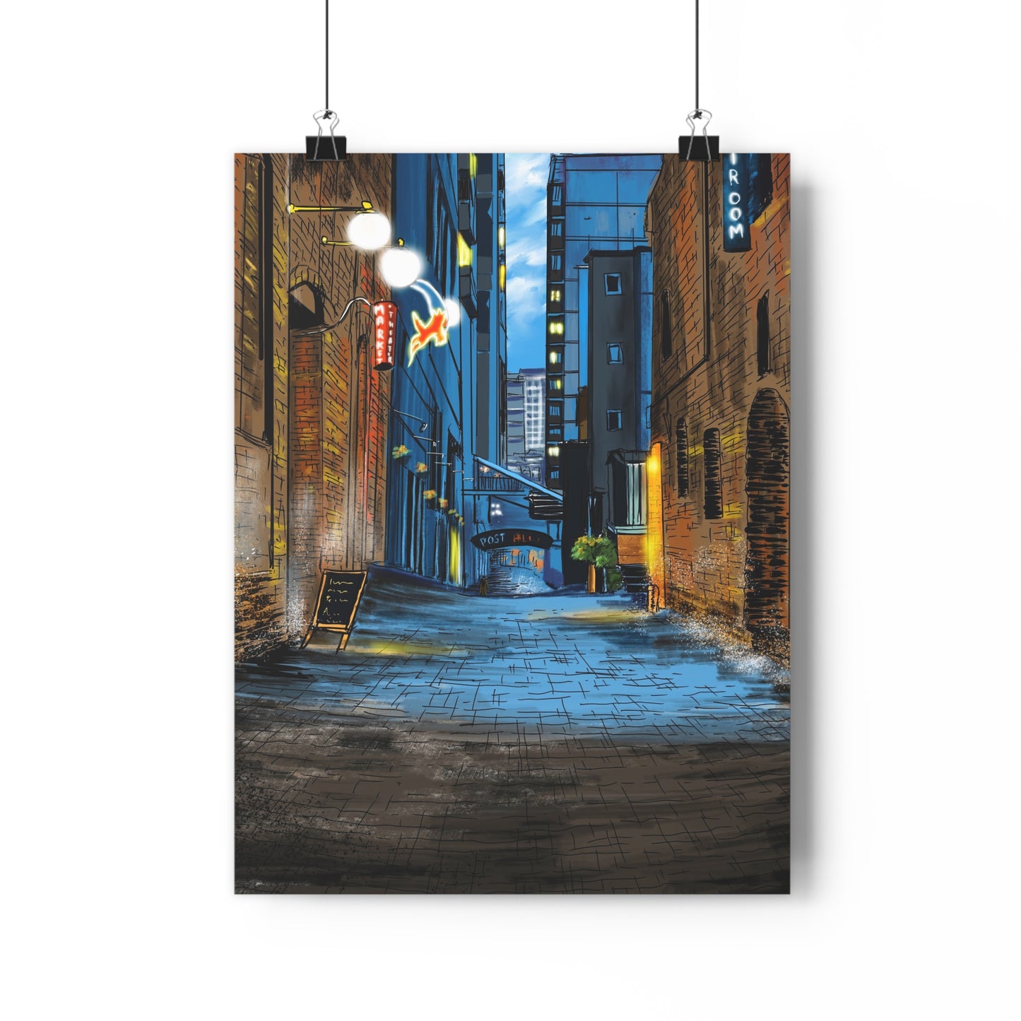 A Quiet Lane in a Busy City - Premium Poster