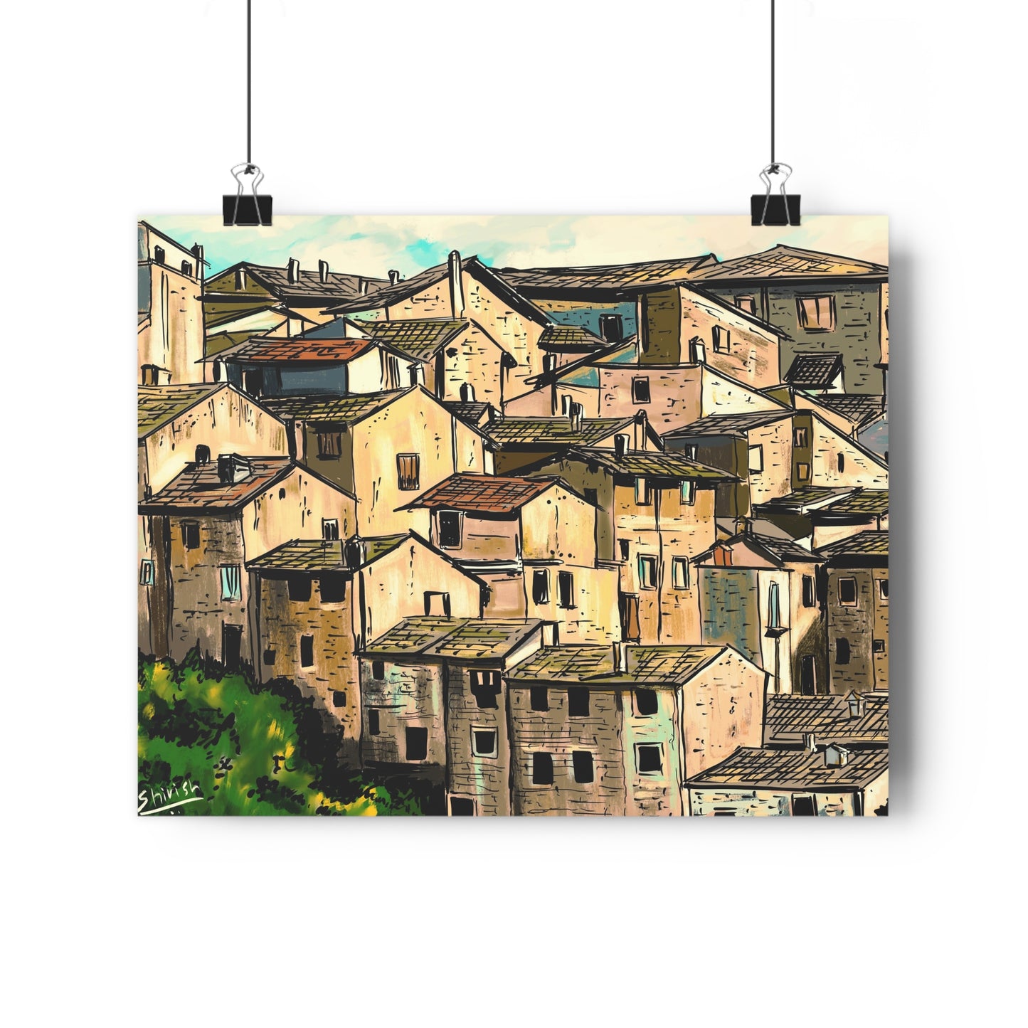 A Majestic View of Scanno, Italy - Premium Poster