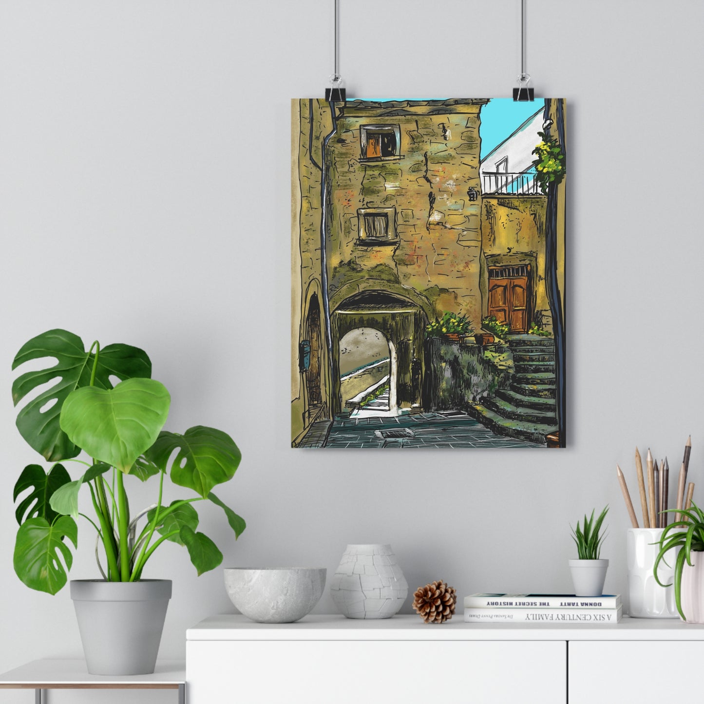 A Street in Bomba, Italy - Premium Poster