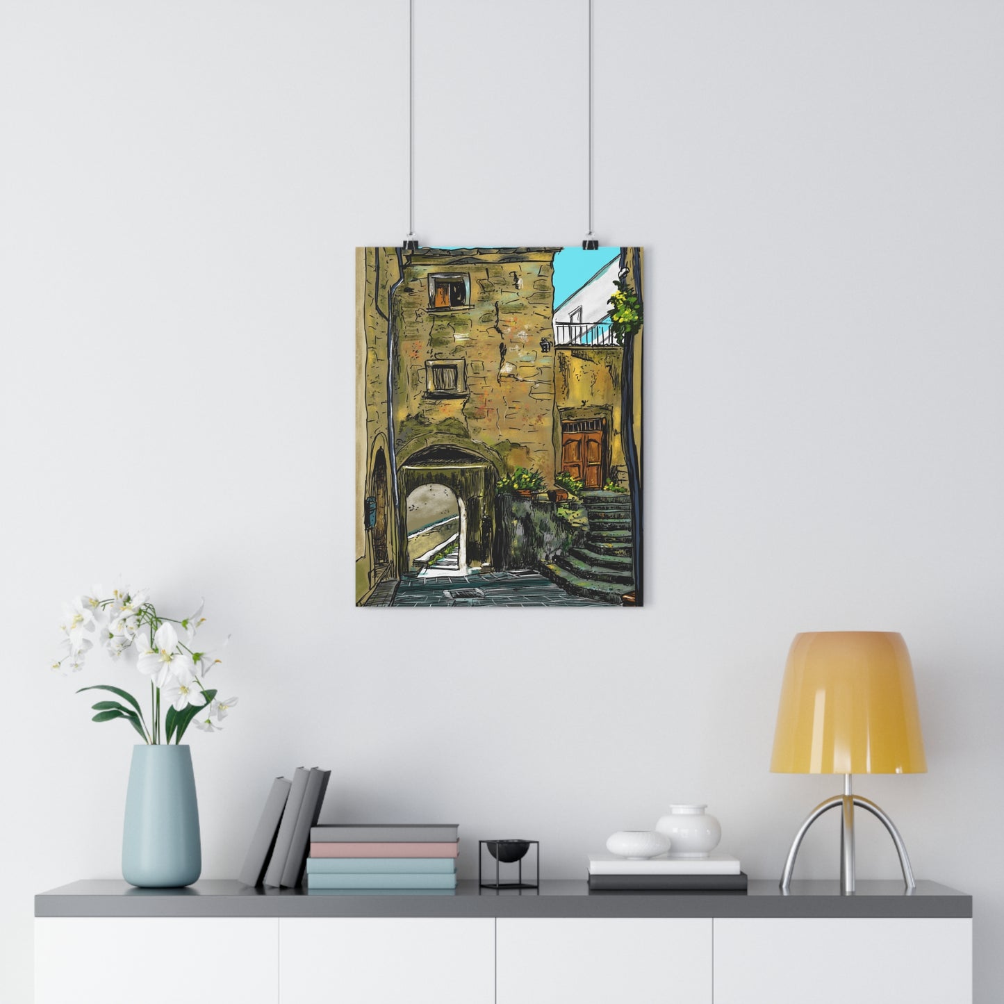 A Street in Bomba, Italy - Premium Poster