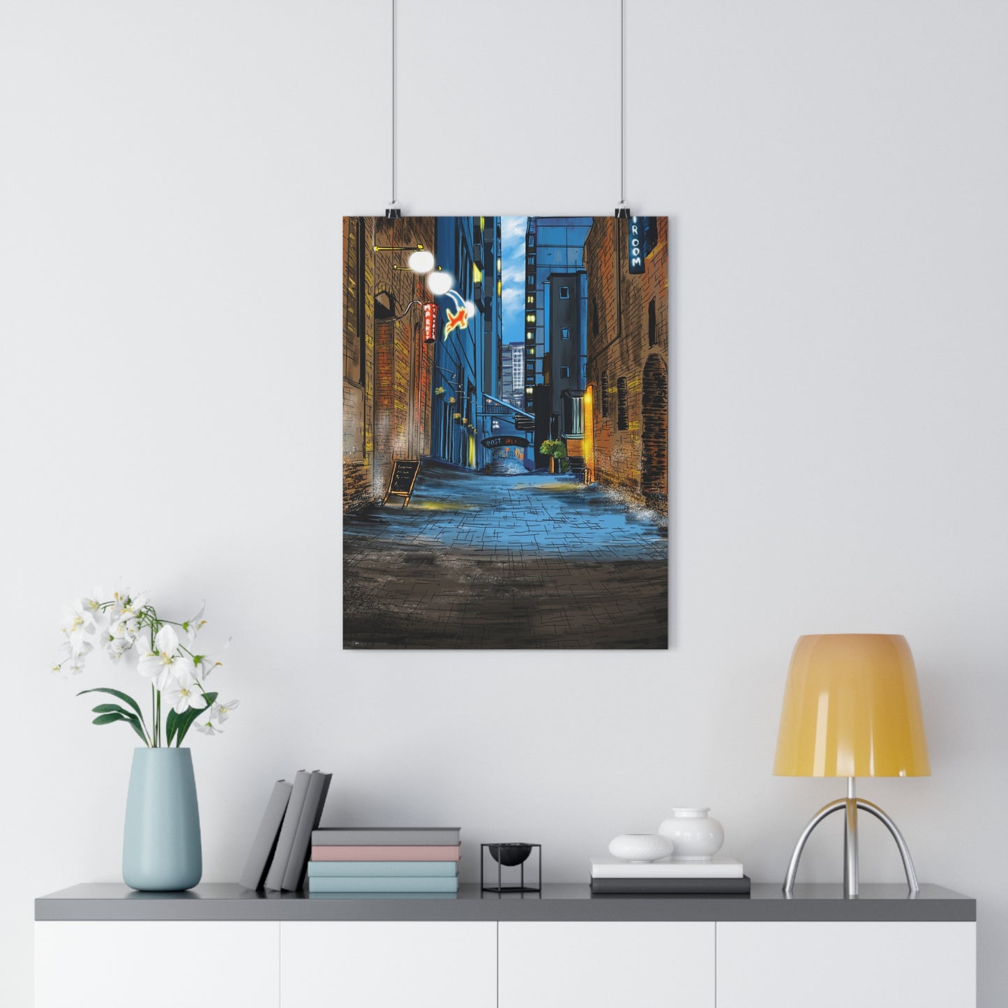 A Quiet Lane in a Busy City - Premium Poster