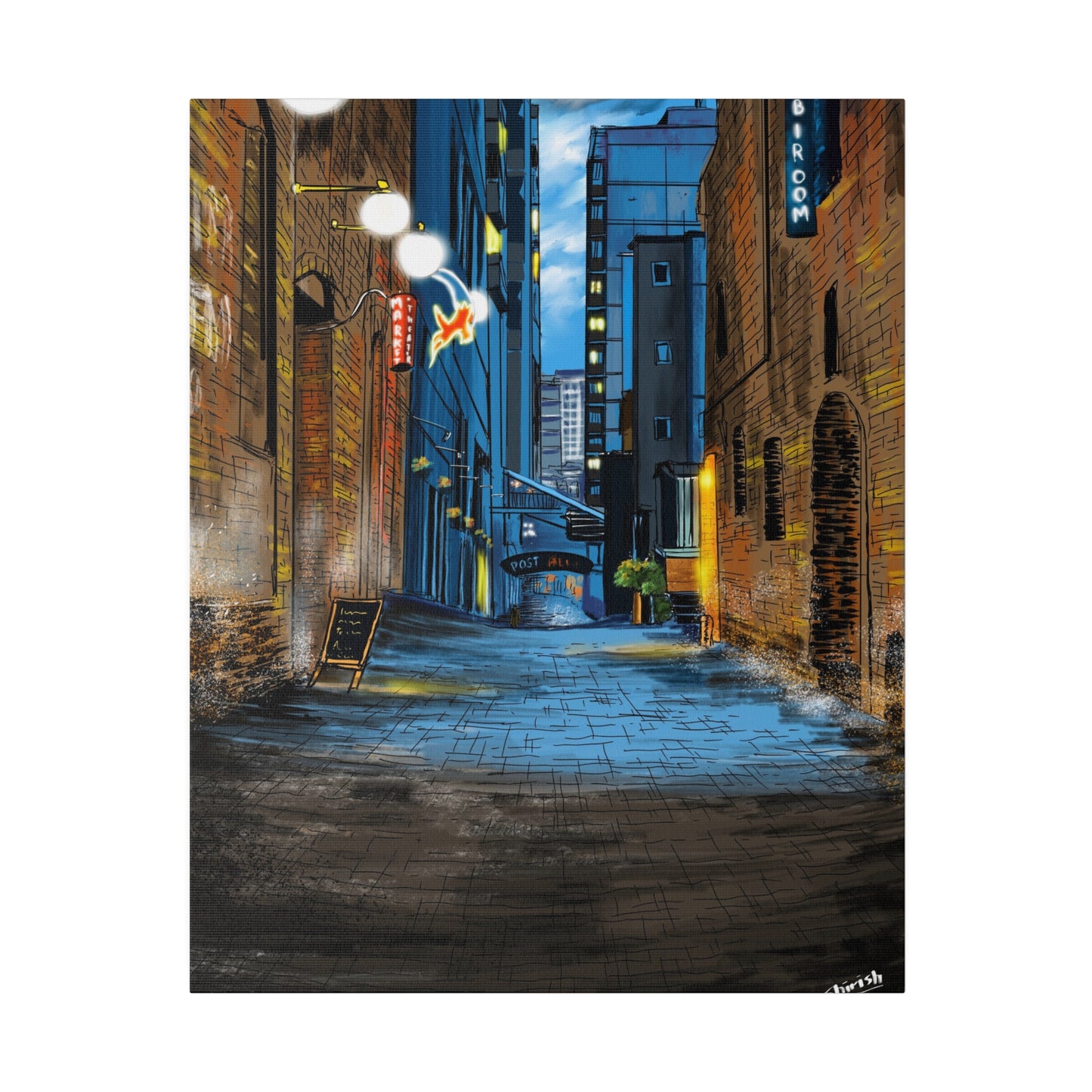 A Quiet Lane in a Busy City - Canvas Print