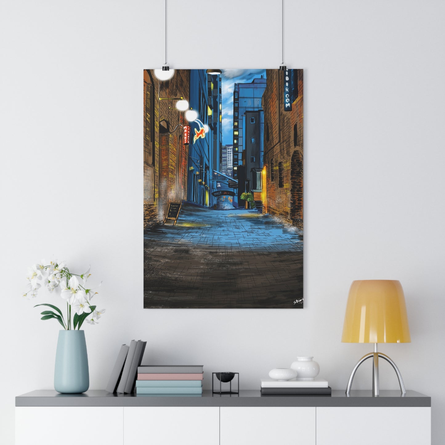 A Quiet Lane in a Busy City - Premium Poster