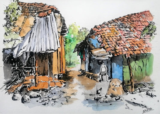 A Scene from a Village in India