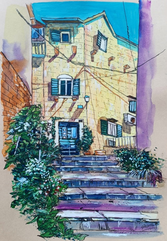 Stairs in Milna, Croatia