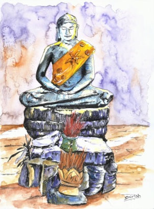 Esquisses au stylo, à l'encre et à l'aquarelle 2 – Temples du Cambodge