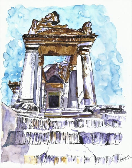 Esquisses au stylo, à l'encre et à l'aquarelle 2 – Temples du Cambodge