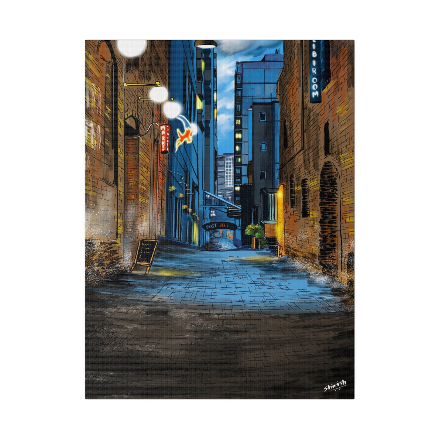 A Quiet Lane in a Busy City - Canvas Print