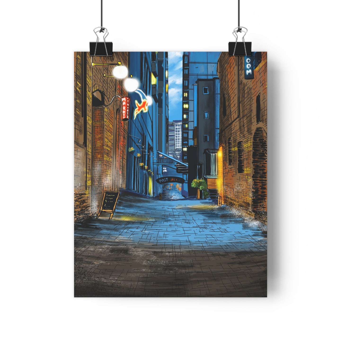 A Quiet Lane in a Busy City - Premium Poster