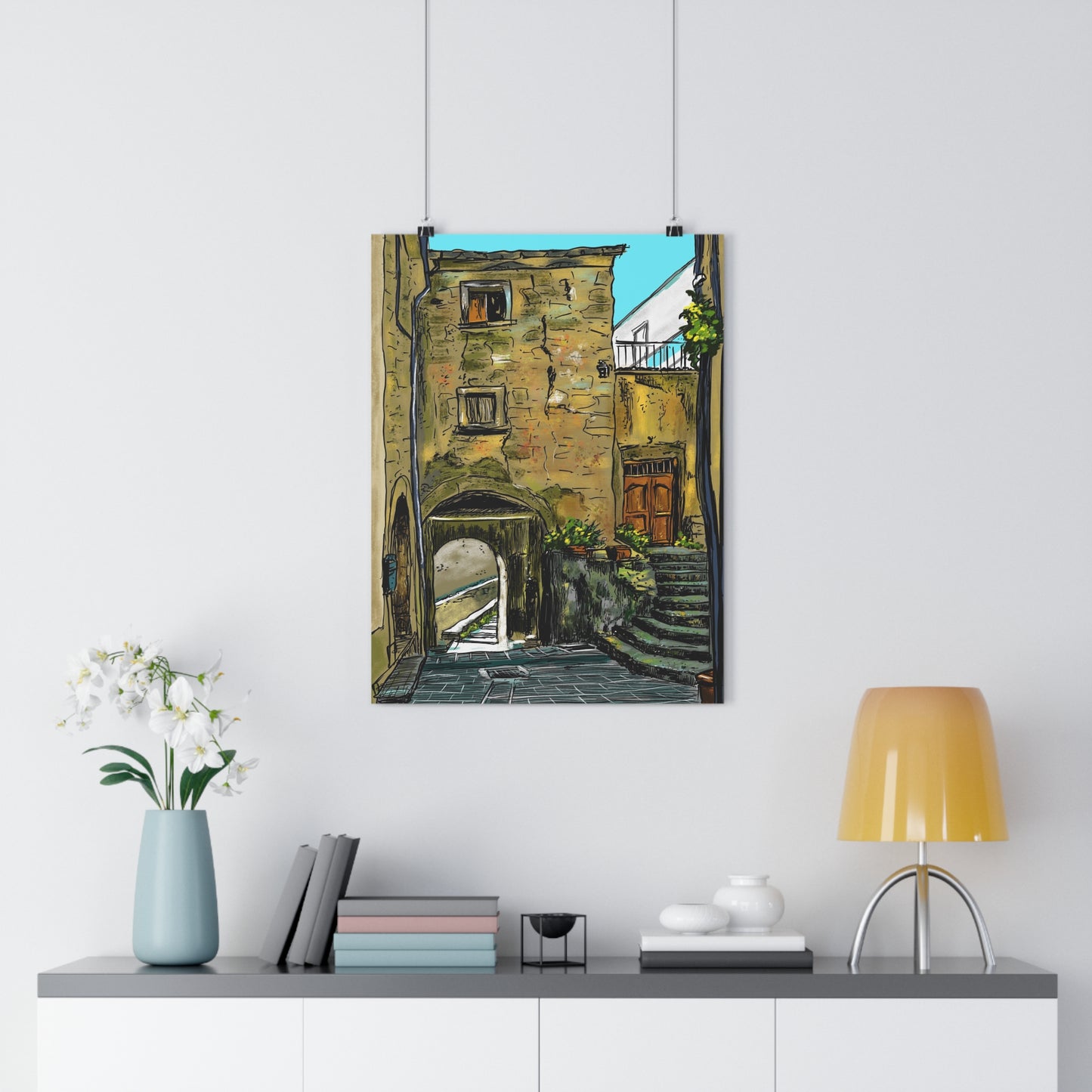 A Street in Bomba, Italy - Premium Poster