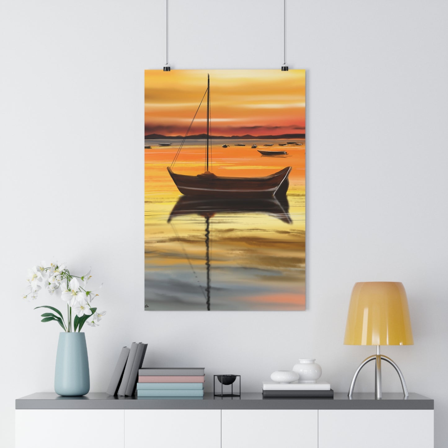 A Serene Sunset - Premium Poster